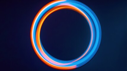 Poster - A blue and orange circle with a black background