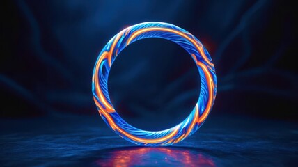 Wall Mural - a blue and orange ring with a glowing effect
