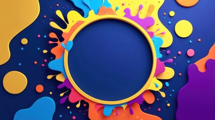 Poster - A colorful background with a large circle in the middle