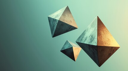 Poster - Abstract Geometric Shapes in Dynamic Space with Soft Gradient Background
