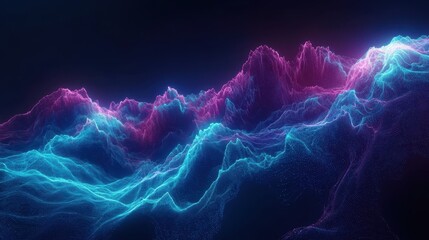 Poster - Futuristic Abstract Digital Landscape with Vibrant Color Gradients
