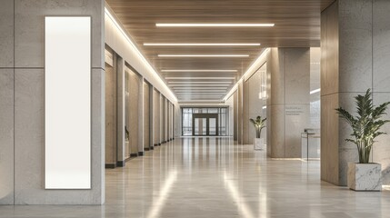 Poster - Modern Office Lobby with Sleek Design and Bright Atmosphere