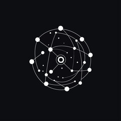 Poster - Abstract Network of Connections on Black Background