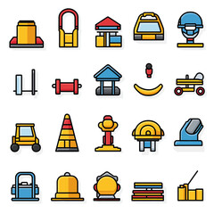 Poster - Vector icons set of different objects for various uses