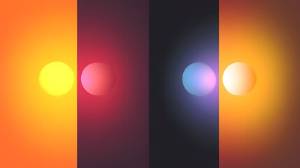 Poster - Colorful spheres creating a gradient effect on four backgrounds