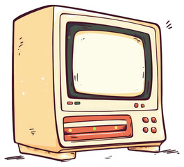 Poster - An illustrated image of an old fashioned computer monitor