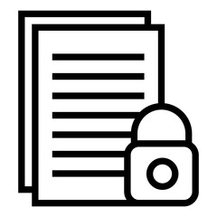 Poster - document protection vector icon