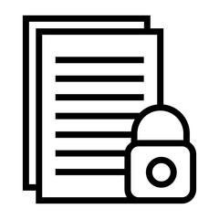 Poster - document protection vector icon