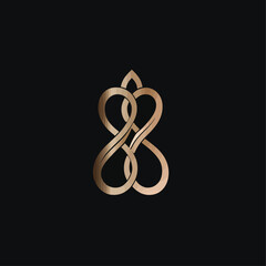 Poster - Elegant Golden Infinity Symbol on Black Background, Logo Design