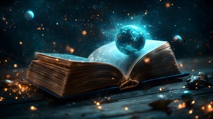 Poster - holographic observatory reveals exoplanets and cosmic phenomena scientists analyze distant worlds ra