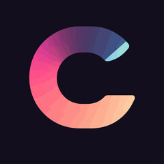 Poster - Gradient C Logo on Dark Background, Abstract Graphic Design Element