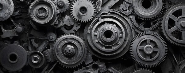 Poster - Many gears rotating together showing industrial concept