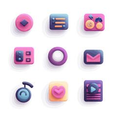 Poster - 3D Rendered Set of Modern UI Icons, Creative Colorful Design