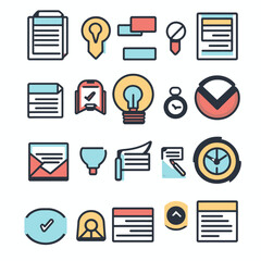 Poster - Vector Icons Set for Business and Creative Concepts, Flat Design