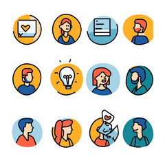 Poster - Colorful Illustration of Various People and Icons for Design Concept.