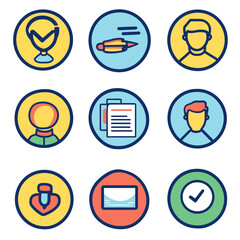 Poster - Colorful modern business icons for web, presentation, or app design.