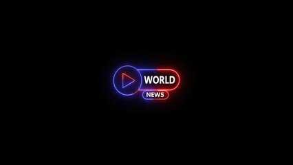 Poster - Glowing neon live news button with animated text, ideal for social media streaming, TV, gaming, and real-time broadcasts.
