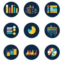 Poster - Data Visualization Icons Set For Business, Charts, Graphs, and Statistics.