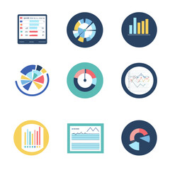 Poster - Colorful Infographics and Data Visualization Elements in Flat Style