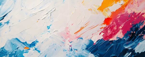 Poster - Colorful abstract oil painting background with brushstrokes and texture