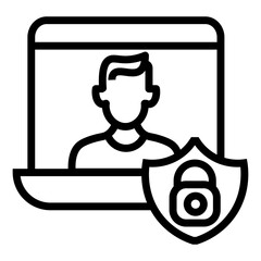 Poster - online privacy vector icon