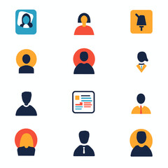 Poster - Icons of People and Information, Business and Communication Graphics