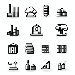 Poster - Industrial and Conceptual Icon Set - Vector Graphics, Design Elements