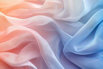 Poster - Soft, flowing fabric in shades of pink and blue creating a serene and calming atmosphere