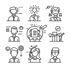Poster - Business concept illustrations, modern flat design vector icons, people.