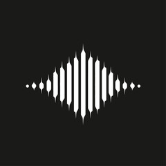 Poster - Abstract Sound Wave Icon on Black Background