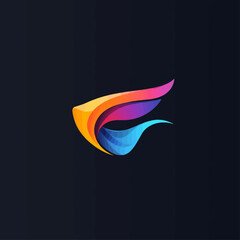 Poster - Abstract colorful stylized logo design on a dark background.