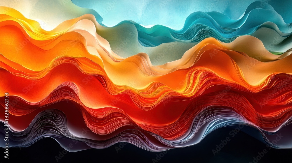 Colorful Abstract Wallpaper with Layered Textures in Orange and Teal ...