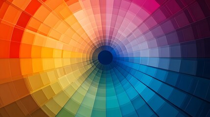 Leinwandbilder - Colorful circular tunnel expanding from a dark center