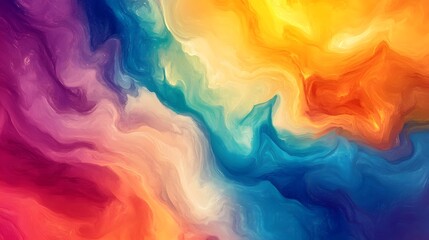 Poster - Colorful abstract background showing mixing colors creating marble effect