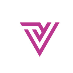 Abstract Geometric Letter V Logo design vector template isolated on white background