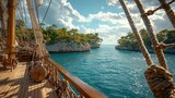 Breathtaking Sea View from a Pirate Ship Railing