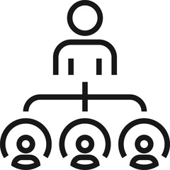 management flat line web icon concept