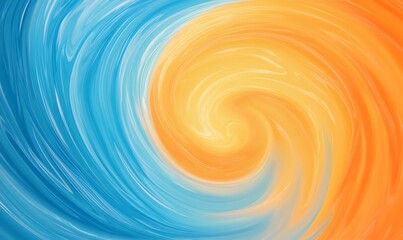 Fototapete - Swirling patterns of blue and orange create a vibrant abstract design.