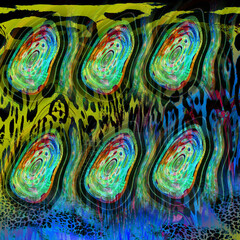 Wall Mural - textile ,wavy , design ,background ,illustration ,digital leopard collage ,colorful ,wild texture, l