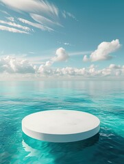 Wall Mural - abstract circular platform on calm turquoise waters