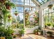 © Sandra - Print-ready botanical wall calendar, vibrant conservatory scene.