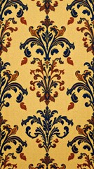 Poster - an intricate, decorative wallpaper with a repeating floral design. The wallpaper has a vintage feel