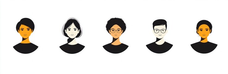 Poster - Minimalist Person Icon Avatar Button Design for Business and Online Communication