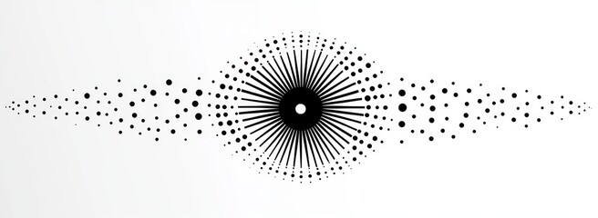 Aufkleber - Abstract Geometric Design with Radiating Circular Dot Patterns in Modern Minimalist Style
