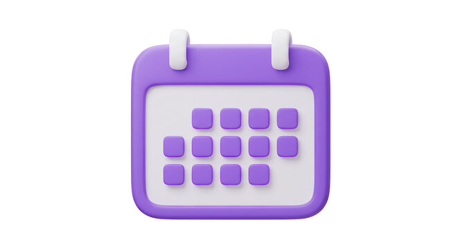 Calendar Icon Illustrating Dates and Schedules on White Background