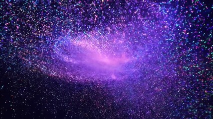 Wall Mural - burst of multicolored particles scattering in random