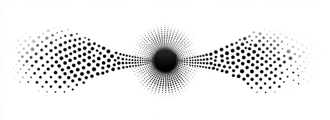 Aufkleber - Abstract Geometric Design Circular Dot Patterns High Contrast Black White Minimalist Art