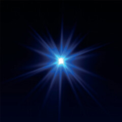 Poster - rainbow crystal star. crystal ray light, sun shines rainbow red yellow and blue color. optical fire 