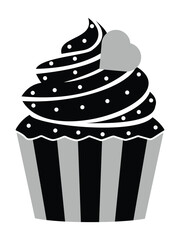 Poster - cupcake vector icon. home made sweets food with love icon silhouette symbol website design. simple b