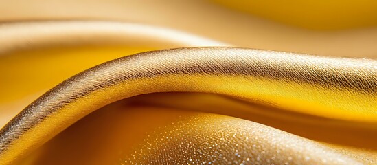 Poster - Luxurious golden waves with textured metallic surface create abstract flowing background pattern. Smooth curves and light reflections add depth and elegance.
